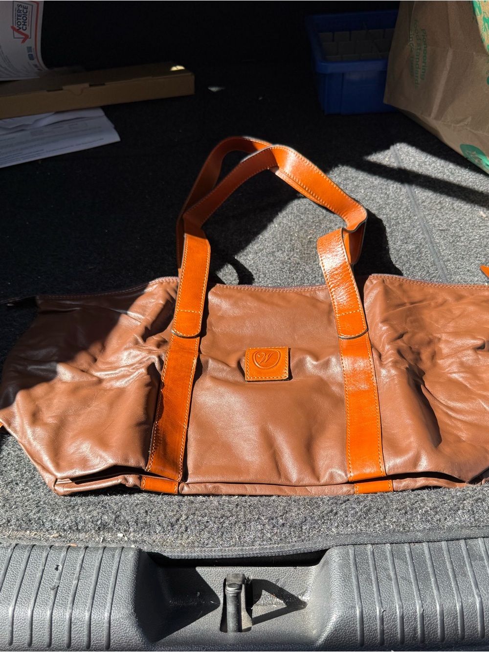 Leather Travel Tote Bag - Brown by Welcome 1880